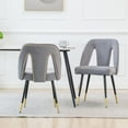 thumbnail image 1 of GAKMCIL Modern Velvet Upholstered Dining Chairs (Set of 2) with Nailhead Trim and Metal Legs, Weight Capacity 300lbs for Dining Room and Kitchen (Gray), 1 of 9