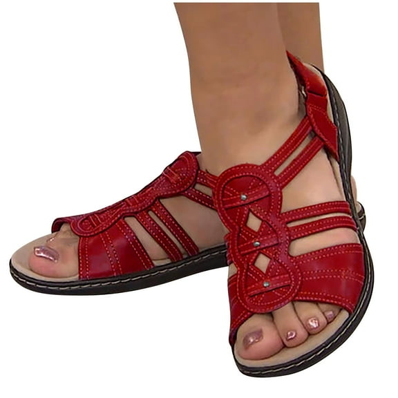 Samickarr Summer Sandals For Women Indoor And Outdoor Wide Women Ladies Fashion Slope Heel Sandals Comfortable Round Toe Buckle Causal Sandals Shoes