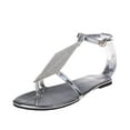 thumbnail image 1 of Samickarr Summer Sandals For Women Indoor And Outdoor Wide Womens Fashion Buckle Strap Geometric Crystal Roman Cover Heel Flat Outside Shoes, 1 of 4