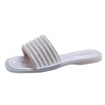 thumbnail image 1 of Samickarr Summer Slippers For Women Indoor And Outdoor Wide Summer New Fashion Solid Color Sequin Pearl Women's Slippers Flat Sandals, 1 of 6