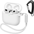thumbnail image 1 of GALAPROX AirPods 4 Generation Case[2024] Soft Silicone Headphone Cover with Keychain|Hand Strap-White, 1 of 1