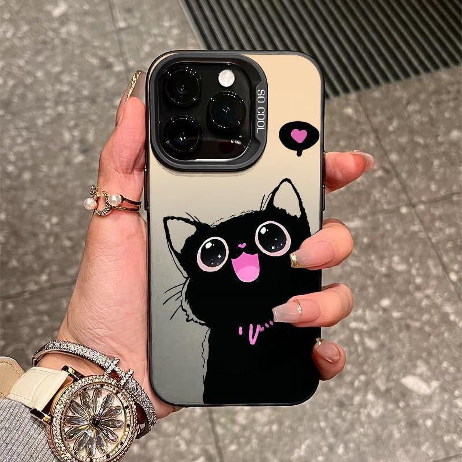 GALAPROX Black Cat Phone Case for iPhone 16 Pro, Cute Lovely Pet Case