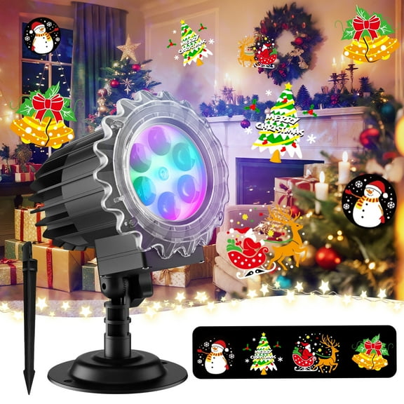 GALAPROX Christmas Projector Lights Outdoor, 2025 Upgraded Brighter Green&Red Decoration LED Light for Xmas Parties Garden Patio Indoor