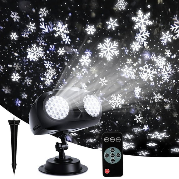 GALAPROX Christmas Snowflake Light Projector Outdoor, 2025 Upgraded Brightness Snowfall Spotlight Lamp with Remote