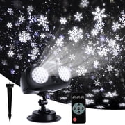 GALAPROX Christmas Snowflake Light Projector Outdoor, 2025 Upgraded Brightness Snowfall Spotlight Lamp with Remote