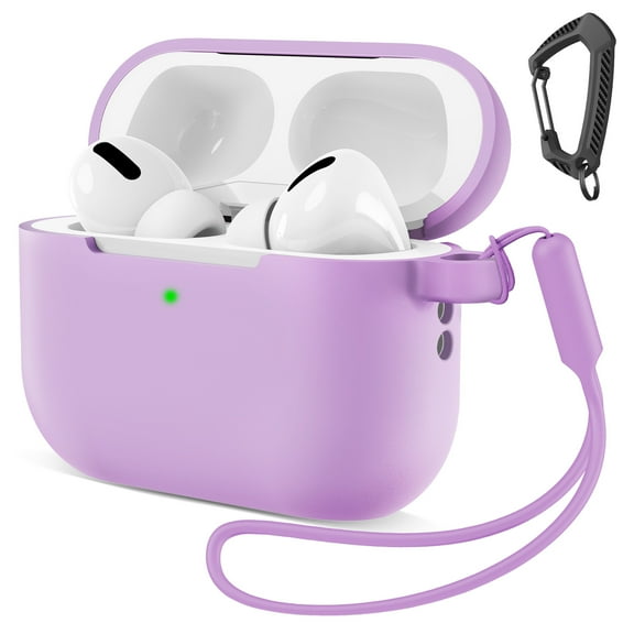 GALAPROX Compatible with AirPods Pro 3 Case with Keychain/Hand Strap, Pro 3rd Generation[2025] Silicone Protective Shockproof Headphone Cover Support Wireless Charging-Light Purple
