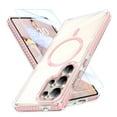 thumbnail image 1 of GALAPROX Magnetic Clear Compatible with Samsung Galaxy S25 Ultra Case, Transparent Thin Slim Crystal Shockproof Bumper Cover with Screen Protector-Pink, 1 of 5