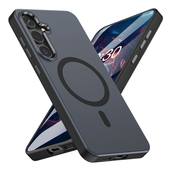 GALAPROX Magnetic Samsung Galaxy S24 Case, Stylish Translucent Matte Protective Cover for S 24-Black