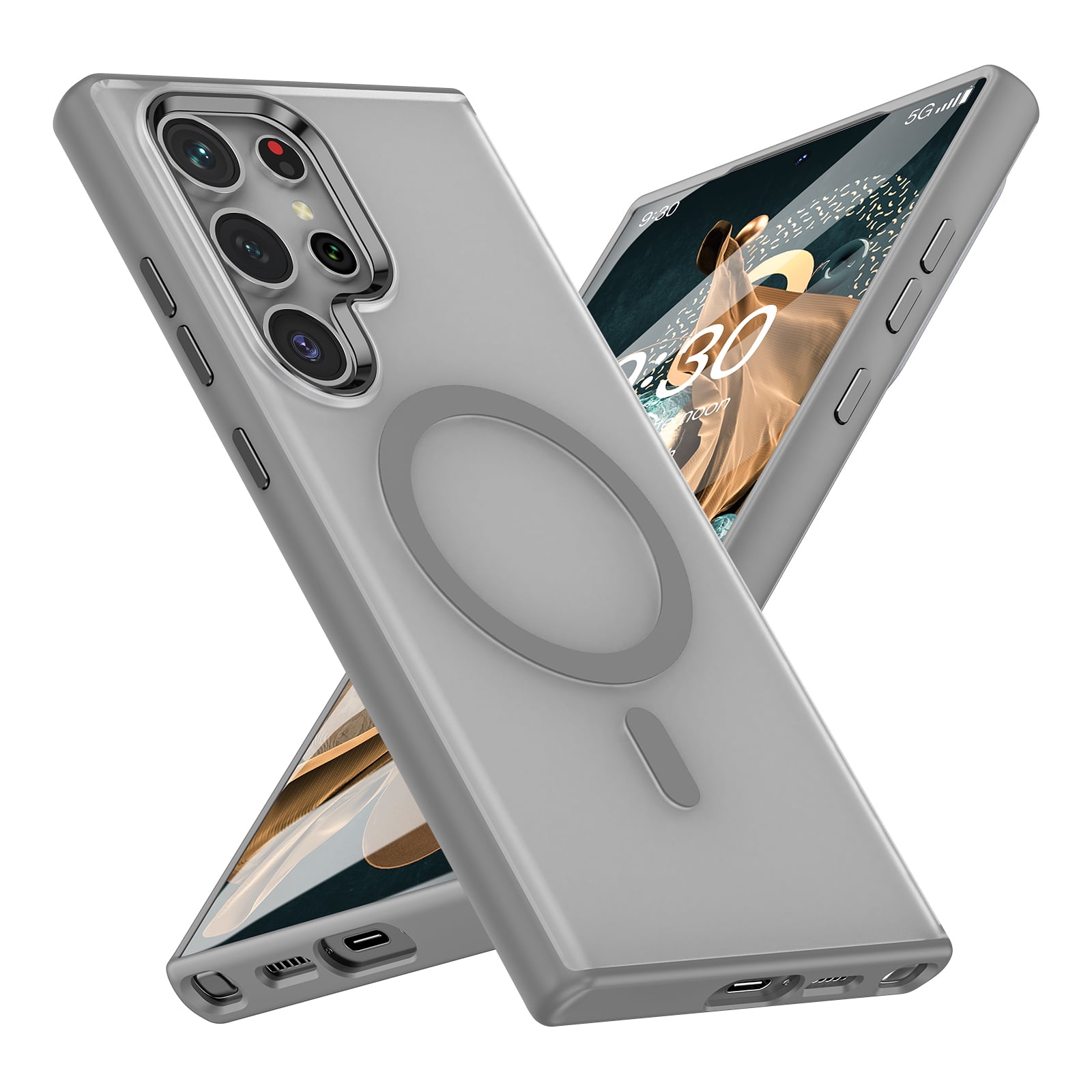 Para Samsung Galaxy S24 Ultra Funda Con Protector De Pantalla, Cubierta Resistente De Grado Militar A Prueba De Golpes, Funda Protectora S24 Ultra 5G Para Samsung S24 Ultra, Con Soporte Magnético