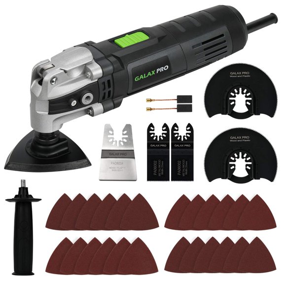 GALAX PRO 3.5A 6 Variable Speed Oscillating Multi Tool Kit with Quick Clamp System Change and 30pcs Accessories, Oscillating Angle:4 for Cutting, Sanding, Grinding