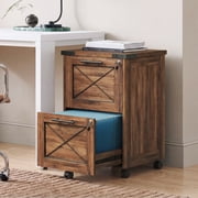 GALAXHERO 2 Drawer File Cabinet with Lock, Under Desk Filing Cabinets, Mobile Printer Stand for Home Office, Wood Storage Organizer Fit Letter/A4 Size, Oak