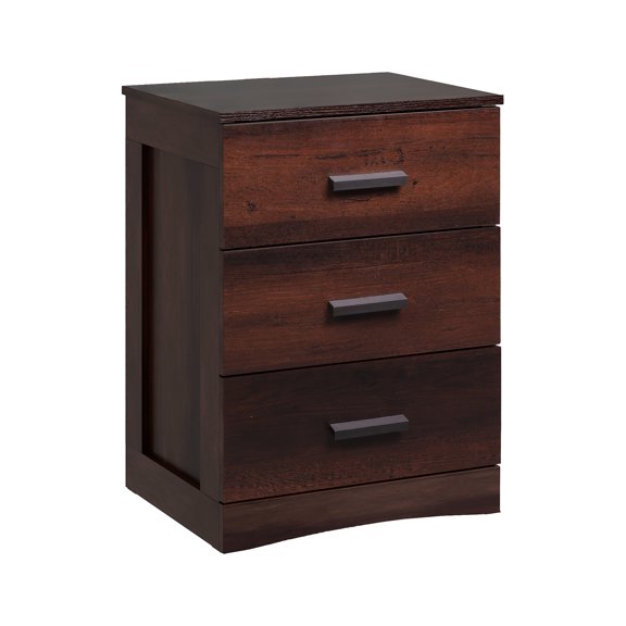 GALAXHERO 3 Drawer Night Stands for Bedroom, Tall Nightstand with Storage Cabinets, Wooden Bedside Table for Living Room Dorm, Espresso