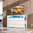 GALAXHERO 6 Drawer Dresser for Bedroom with LED Lights, Double Dresser ...