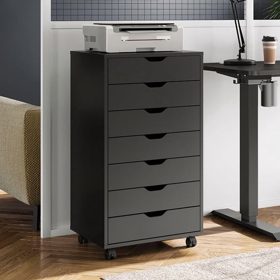 GALAXHERO 7-Drawer Mobile Office File Cabinet, Rolling Craft Storage ...