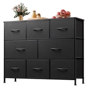 GALAXHERO 8 Drawer Dresser for Bedroom, Fabric Storage Unit, Large Drawer Chest for Entryway & Living Room, Black, 59" x 30" x 16"