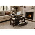 thumbnail image 1 of GALAXHERO Coffee Table, 39" Lift Top Coffee Table with Hidden Compartment, Storage Drawers and Storage Shelf for Living Room, Reception Room, Espresso, 1 of 10
