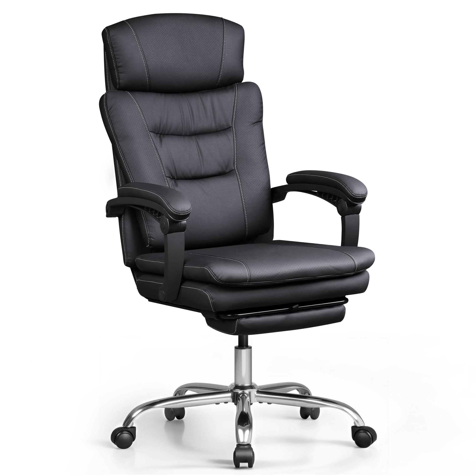 GALAXHERO Executive Chair Computer Office Chair, High Back Ergonomic Desk Chair with Adjustable Flip-up Armrests, Lumbar Support and Thick Headrest, Brown