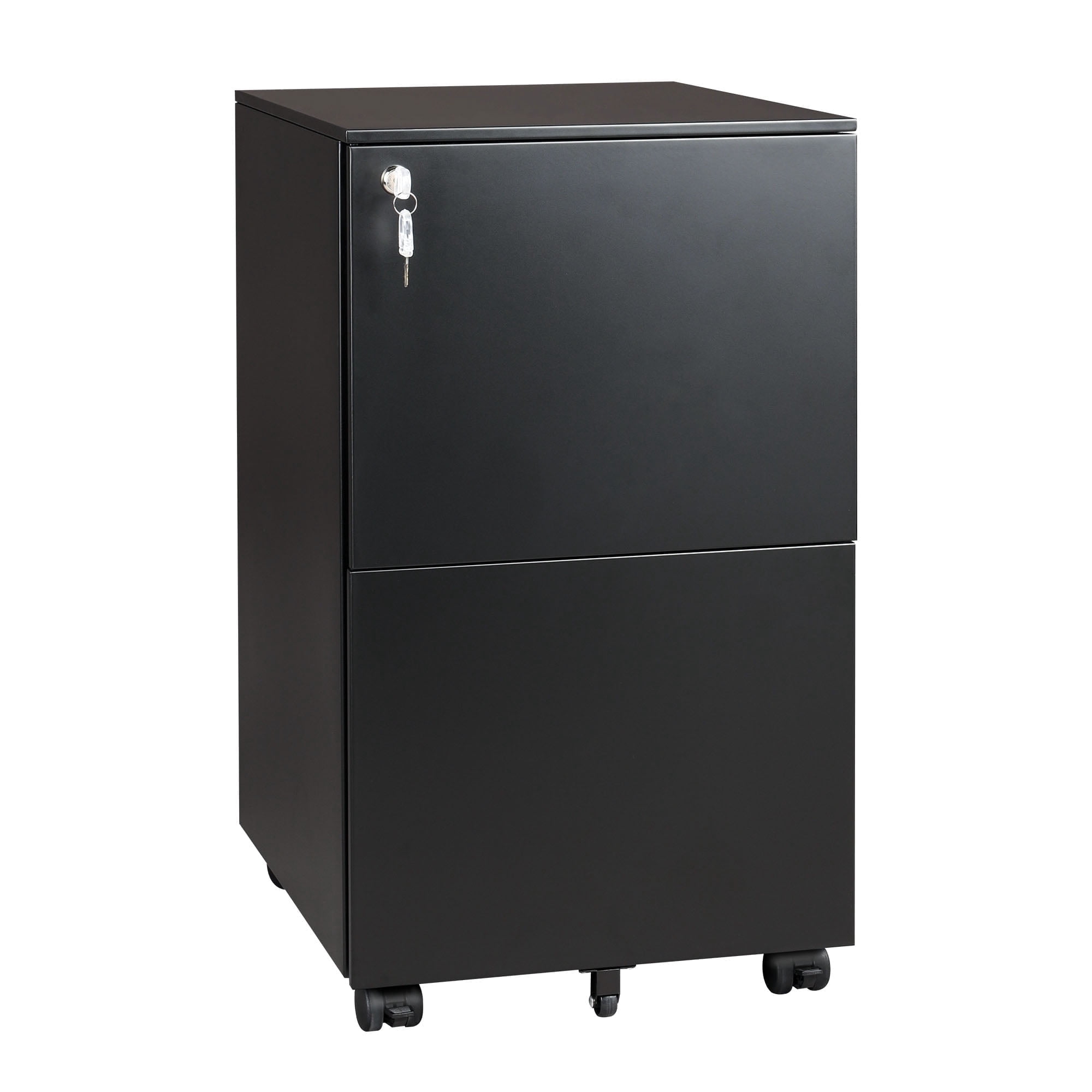 GALAXHERO 2 Drawer File Cabinets Rolling Metal Cabinet with Lock for Home Office, Under Desk Storage Fit Letter/A4/Legal Size, Black
