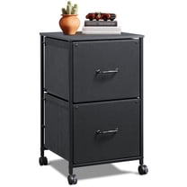 GALAXHERO Filing Cabinet 2 Drawer Mobile Printer Stand for Home Office, Rolling Fabric Vertical File Cabinet, Fits A4 or Letter Size, Black