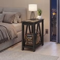 thumbnail image 1 of GALAXHERO Narrow End Table with Charging Station and Open Storage Shelf Sofa Side Table with 2 USB Ports and 2 Power Outlets, Slim Farmhouse End Table for Small Spaces, Bedroom, Living Room Black, 1 of 8