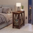thumbnail image 1 of GALAXHERO Narrow End Table with Charging Station and Open Storage Shelf Sofa Side Table with 2 USB Ports and 2 Power Outlets, Slim Farmhouse End Table for Small Spaces, Bedroom, Living Room Espresso, 1 of 8