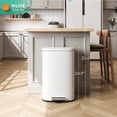thumbnail image 1 of GALAXHERO Rectangular Trash Cans with Lid Soft Close, 13 Gallon Stainless Steel Garbage Can with Removable Inner Bucket for Home, Office, White, 1 of 1