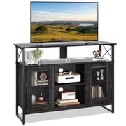 GALAXHERO TV Stand for 43 inch TV Small Entertainment Center with Storage Cabinet & Adjustable Shelves Farmhouse Industrial TV Table for Living Room and Bedroom
