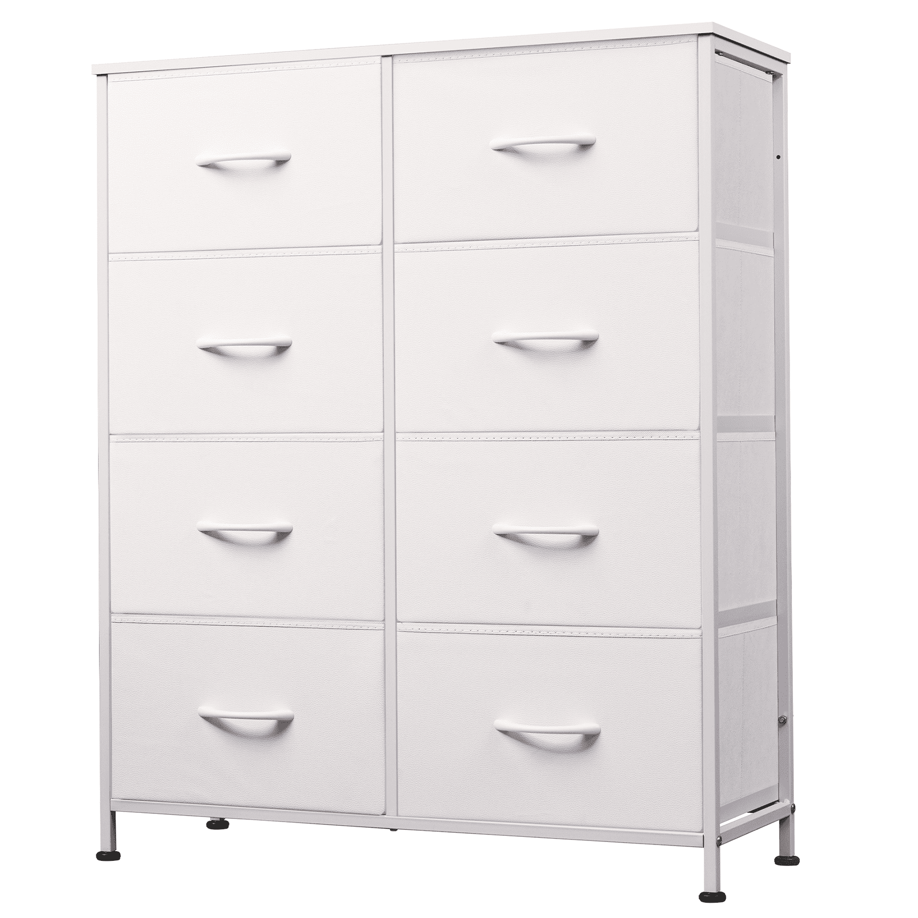 GALAXHERO 8 Drawer Fabric Dresser for Bedroom, Storage Bins Chest of Drawer for Closet, Living Room, Hallway, White
