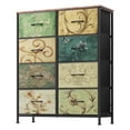 thumbnail image 1 of GALAXHERO 8 Drawer Fabric Dresser for Bedroom, Storage Bins Chest of Drawer for Closet, Living Room, Hallway, Floral Painted, 1 of 7