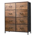 thumbnail image 1 of GALAXHERO 8 Drawer Fabric Dresser for Bedroom, Storage Bins Chest of Drawer for Closet, Living Room, Hallway, Rustic Brown Wood Grain Print, 1 of 6