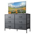 thumbnail image 1 of GALAXHERO 6-Drawer Fabric Dresser, 50-Inch TV Stand Wide Chest of Drawers for Bedroom, Closet, Living Room, Dark Gray, 1 of 8