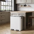 thumbnail image 1 of GALAXHERO2 x 8 Gallon Dual-Compartment Recycling Bin, Stainless Steel Trash Can for Kitchen, White, 1 of 1