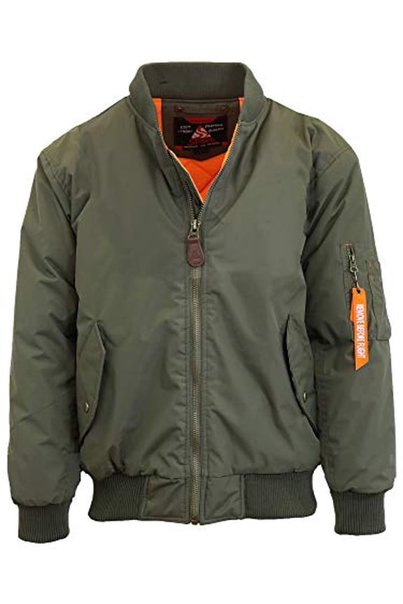 SPIRE BY GALAXY MEN'S FLIGHT JACKET, OLIVE, SIZE 4X-LARGE