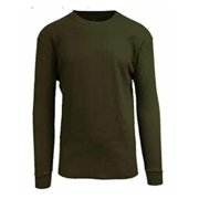 GALAXY Mens Green Long Sleeve Classic Fit Thermal Casual Shirt L