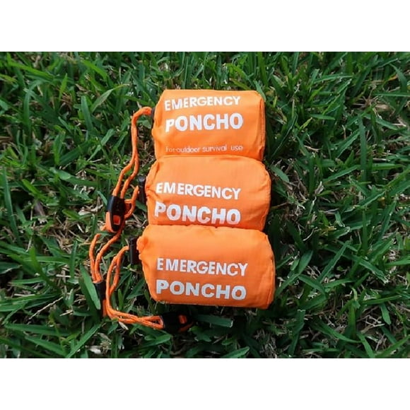 GALAXYLENSE Galaxy Thermal Mylar Emergency Ponchos Raincoat Blanket Reversible Survival Gear for Sport Outdoor Camping Hiking Traveling with Whistle 3 Packs