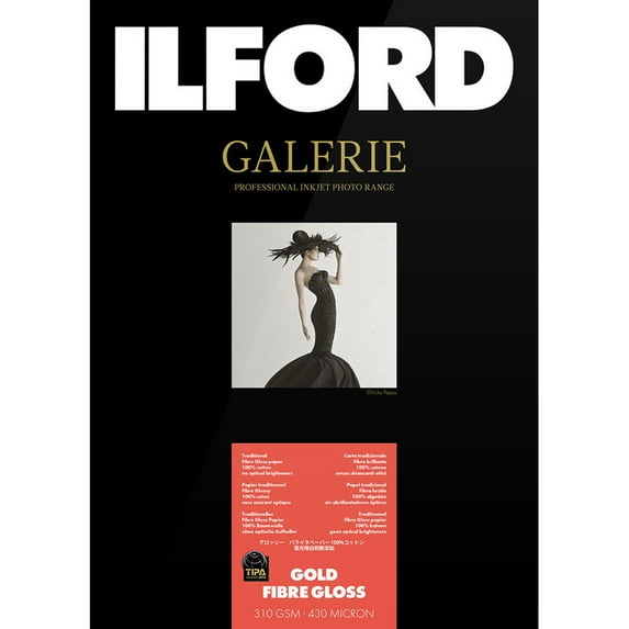Ilford GALERIE Prestige Gold Fibre Gloss Inkjet Photo Paper, 310 gsm, 5x7", 50 Sheets
