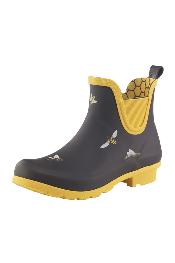 GALLERIA ENTERPRISES, INC. Black Bees Chelsea Rain Boot