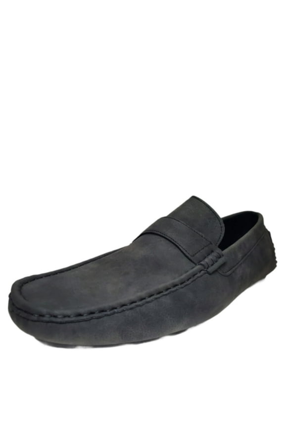 Mens Black Comfort Square Toe Slip On Loafers 13