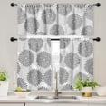 thumbnail image 1 of GALMAXS7 3Pcs Kitchen Curtain Set Grey Windows Curtains Valances 36" Floral Short Tier Curtains, 1 of 5