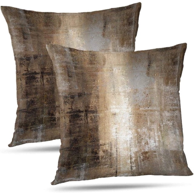 GALMAXS7 Abstract Art Pillowcase Throw Pillow Covers Brown and Grey ...