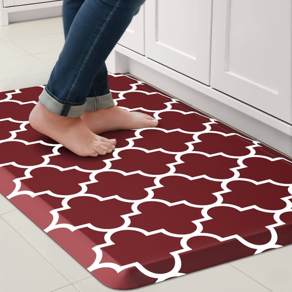 GALMAXS7 Kitchen Rug and Mat Kitchen Mat Anti Fatigue Non Slip Kitchen Floor Mat for Standing,17"x28",Red