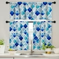 GALMAXS7 Blue Kitchen Curtains and Valances Set 3 Piece Kitchen