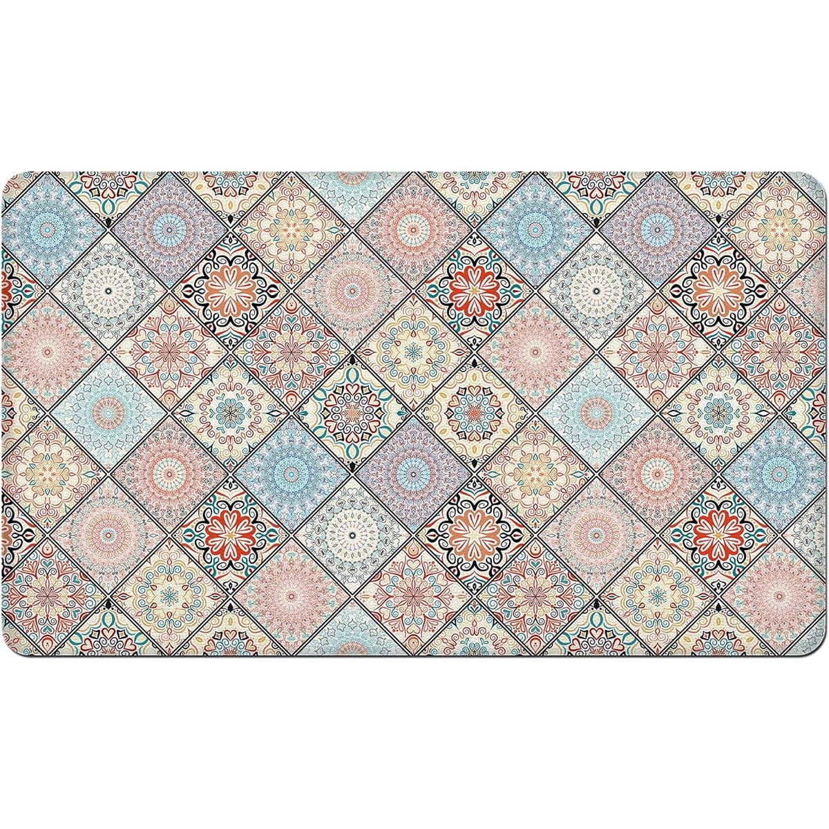 GALMAXS7 Boho Kitchen Rug Kitchen Mats Mat Bohemian Decor Anti Fatigue ...