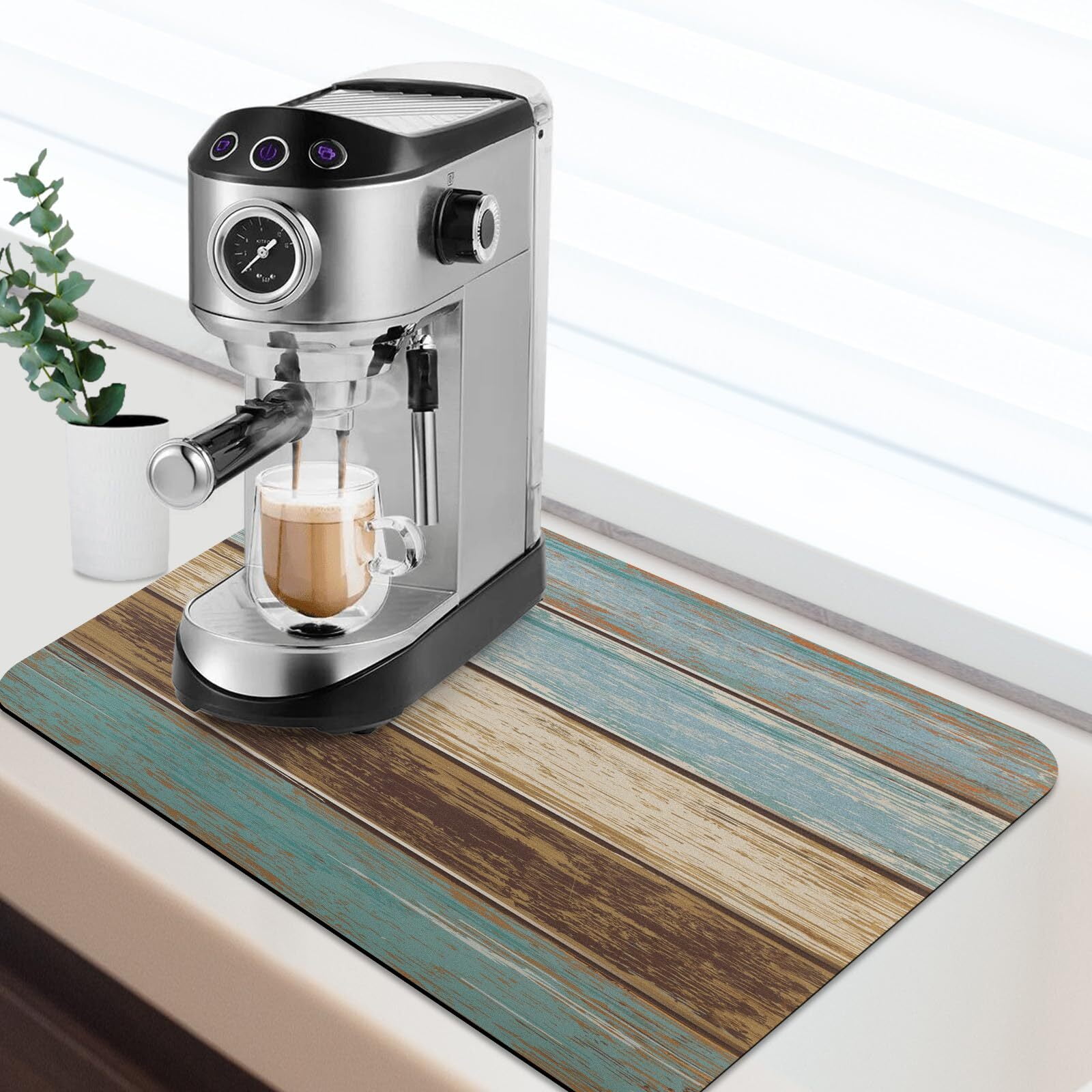 GALMAXS7 Coffee Bar Mat for Countertops Coffee Mat Dish Drying Mat for