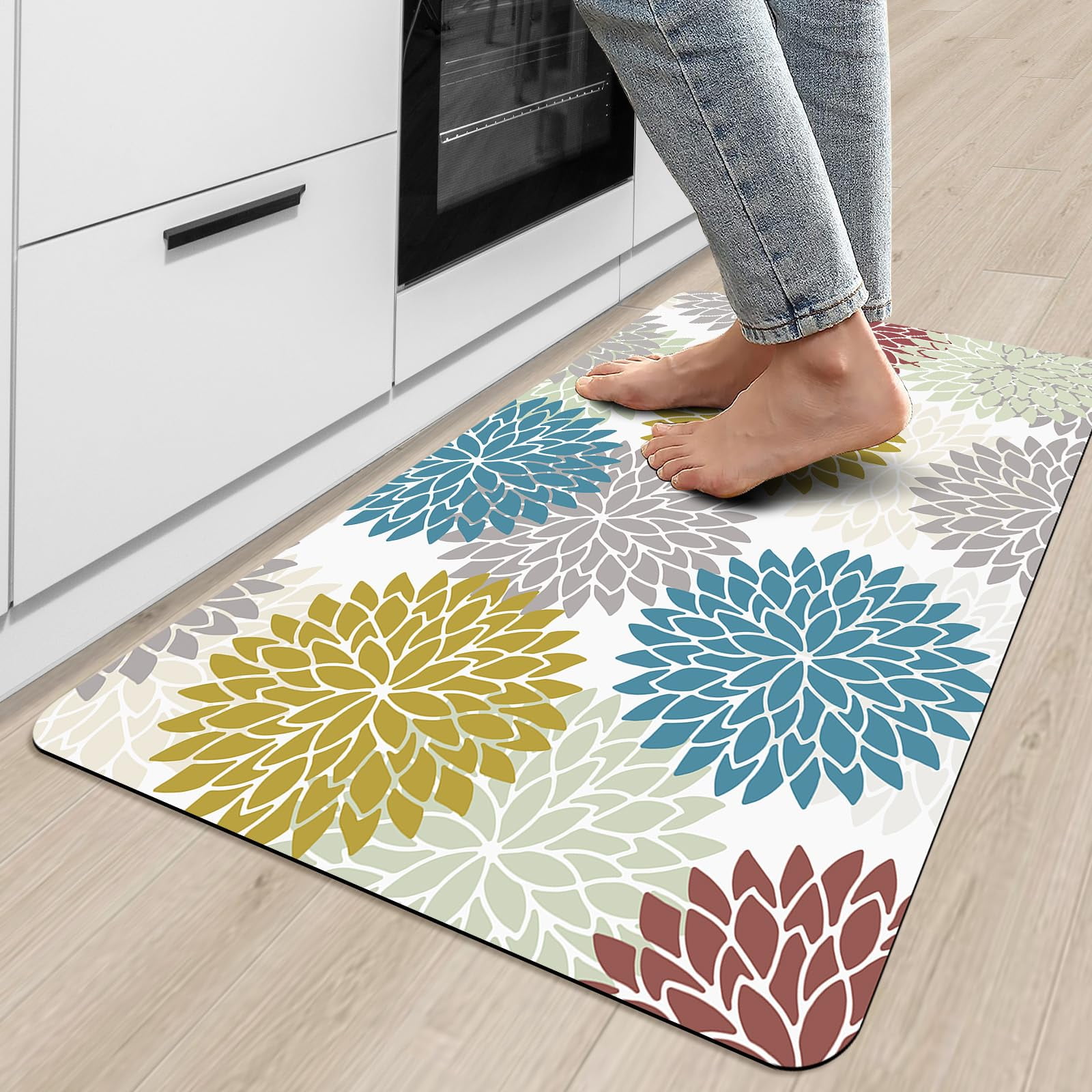 GALMAXS7 Indoor Door Mat Front Door Rugs for Entryway Non Slip Colorful Grey Ultra Thin Door Mat