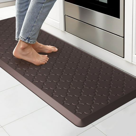 GALMAXS7 Kitchen Mat Anti Fatigue Cushioned Mat Brown Kitchen Rug Memory Foam Ergonomic Rug 17"x 47"