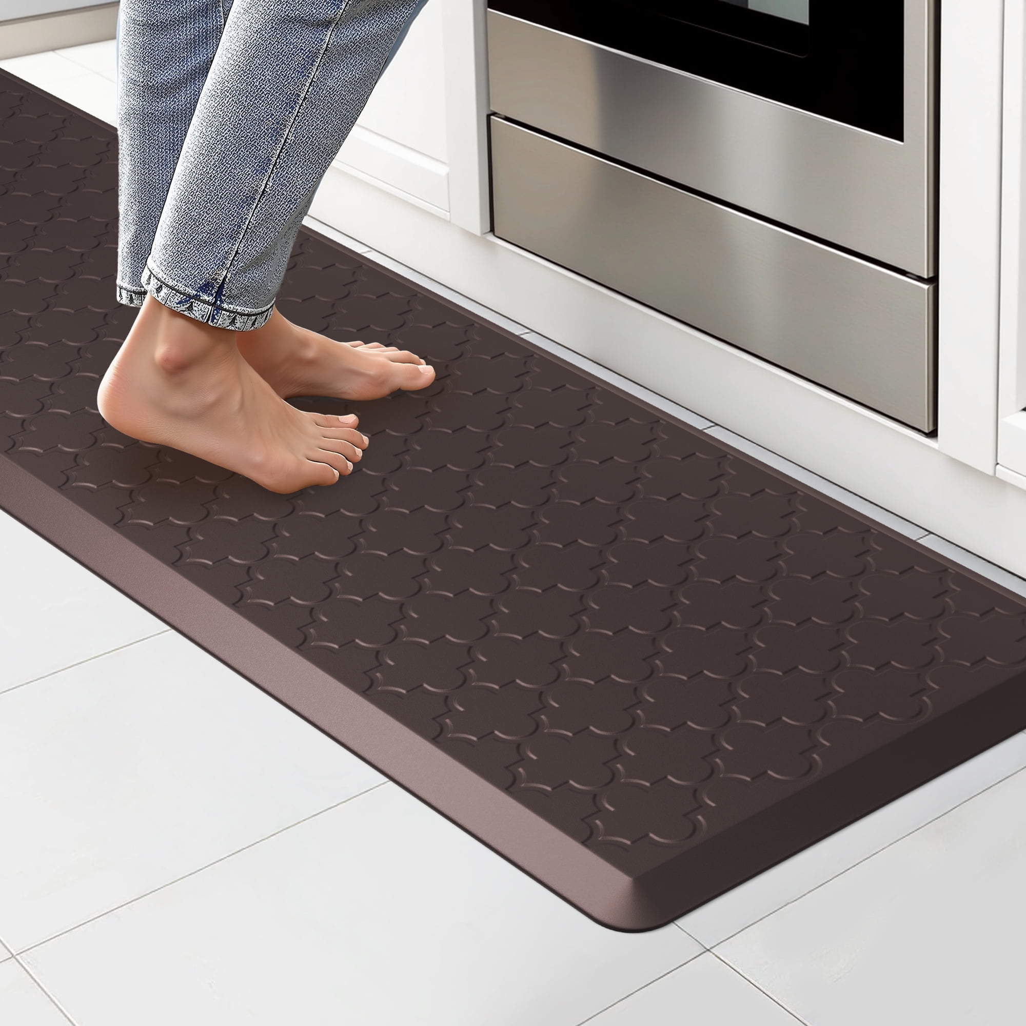 GALMAXS7 Kitchen Mat Anti Fatigue Cushioned Mat Brown Kitchen Rug ...