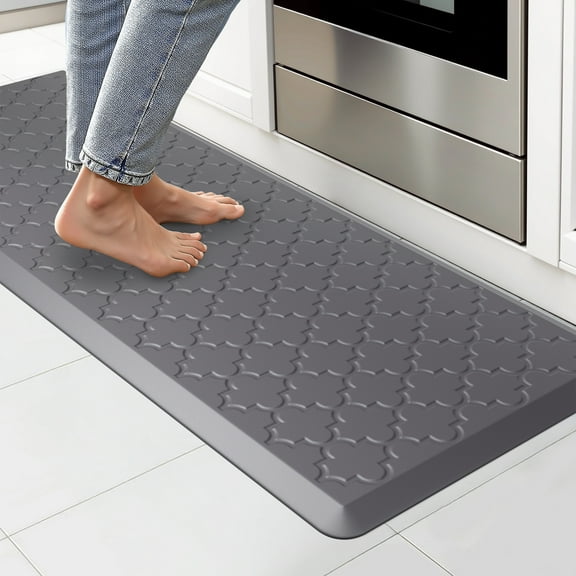 GALMAXS7 Kitchen Mat Anti Fatigue Cushioned Mat Gray Kitchen Rug Memory Foam Ergonomic Rug 17"x 47"