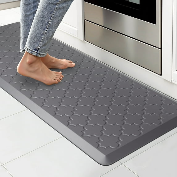 GALMAXS7 Kitchen Mat Anti Fatigue Cushioned Mat Gray Kitchen Rug Memory Foam Ergonomic Rug 17"x 47"