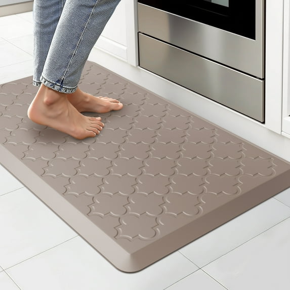 GALMAXS7 Kitchen Mat Anti Fatigue Cushioned Mat Khaki Kitchen Rug Memory Foam Ergonomic Rug 17"x 29"